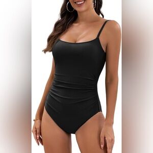 Eomenie Women's One Piece Swimsuit Tummy Control Ruched 1 Piece Bathing Suit